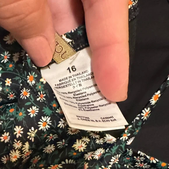 NWOT never worn Liberty of London plunge J Crew Black Floral One Piece Swimsuit - Picture 4 of 5